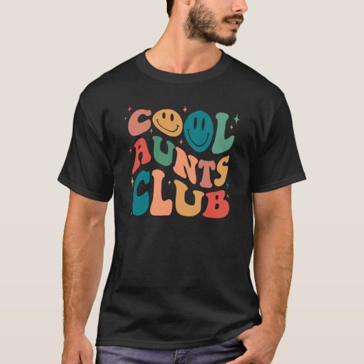 Cool Aunt Club Groovy Retro Smile Face Cool Aunt C T-shirt (Voorkant)
