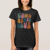 Cool Aunt Club Groovy Retro Smile Heart on back T-shirt (Voorkant)