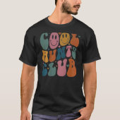 Cool Aunt Club Groovy Retro Smile Heart on back T-shirt (Voorkant)