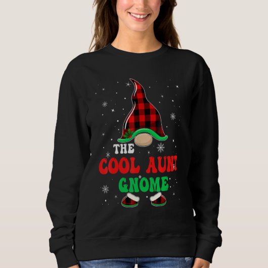 Cool Aunt Gnome Buffalo Plaid Matching Christmas G Trui (Voorkant)