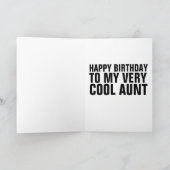 COOL AUNT HAPPY BIRTHDAY WENSKAARTEN KAART (Binnen)