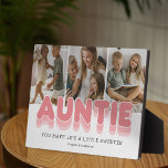 Cool Auntie Photo Collage Fotoplaat<br><div class="desc">Moderne tante-fotoplak met 3 afbeeldingen die je kunt vervangen door je eigen,  de titel "tante",  een gepersonaliseerd gezegde dat "je maakt het leven een beetje zoeter" en de kinder namen.</div>
