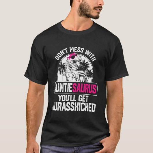 Cool Auntiesaurus Dinosaur T Rex Schattigee Moeder T-shirt (Voorkant)