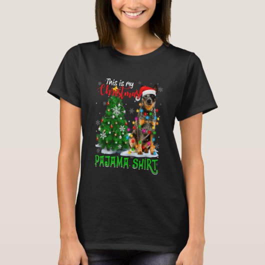 Cool Australian Cattle Dog Christmas Tree Lights S T-shirt (Voorkant)