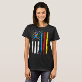 Cool Autism American Flag Awareness T-shirt (Voorkant volledig)