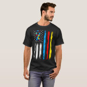 Cool Autism American Flag Awareness T-shirt (Voorkant volledig)