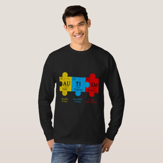 Cool Autism Awareness Month Puzzle Piece Chemical T-shirt (Voorkant volledig)