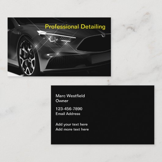 Cool Auto Detailing Visitekaartsjabloon Visitekaartje (Voorkant / Achterkant)