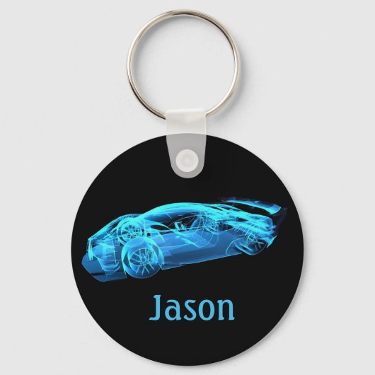 Cool auto ontwerp zwarte sleutelhanger cadeau (Voorkant)