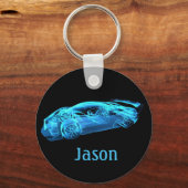 Cool auto ontwerp zwarte sleutelhanger cadeau (Voorkant)