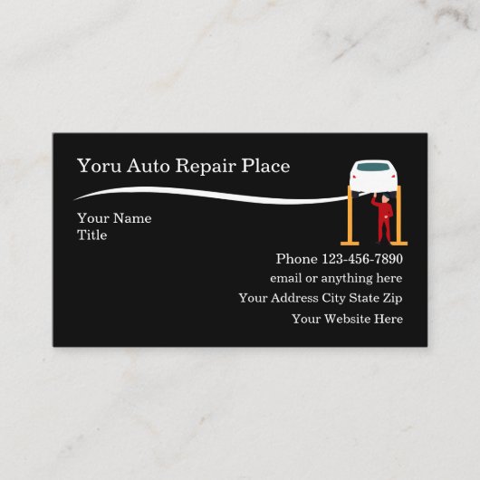Cool Auto Repair Service Modern Visitekaartje (Voorkant)