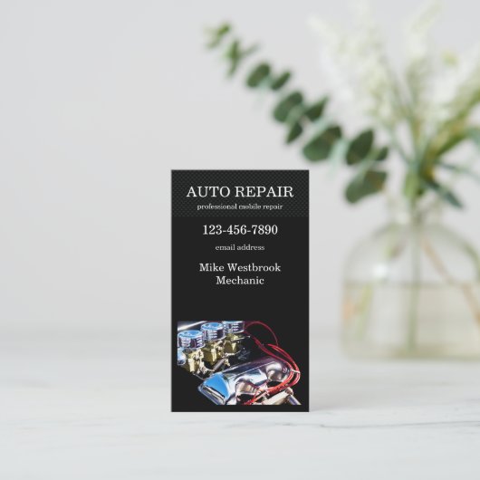 Cool Auto Repair Service Visitekaartje (Staand voorkant)