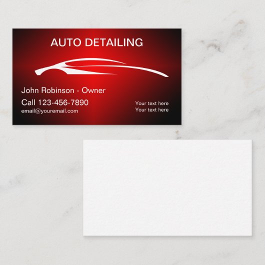 Cool Automotive Detailing Visitekaartjes Design (Voorkant / Achterkant)