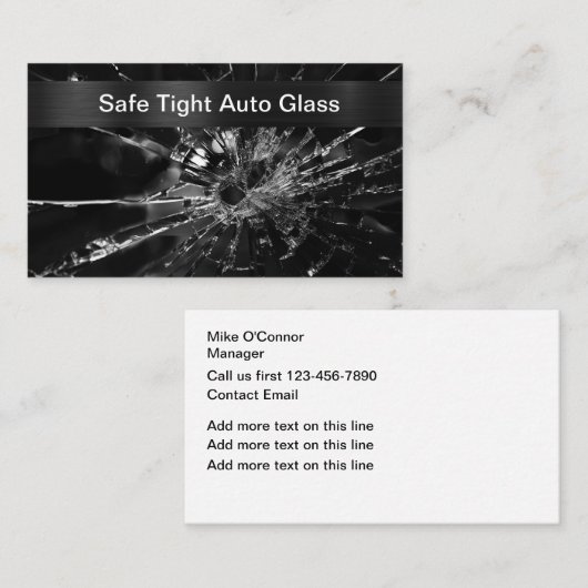 Cool Automotive Glass Reparatie Visitekaartjes (Voorkant / Achterkant)