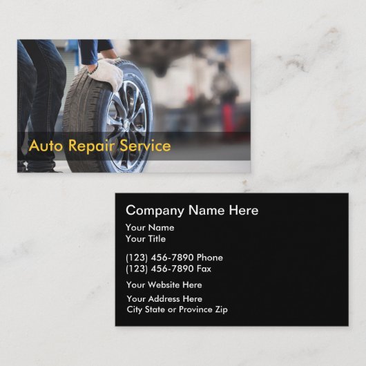 Cool Automotive Repair Service Visitekaartjes (Voorkant / Achterkant)
