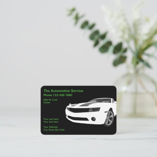 Cool Automotive Services Modern Design Visitekaartje (Staand voorkant)