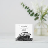 Cool Automotive Transport Flatbed Towing Business Vierkante Visitekaartje (Staand voorkant)