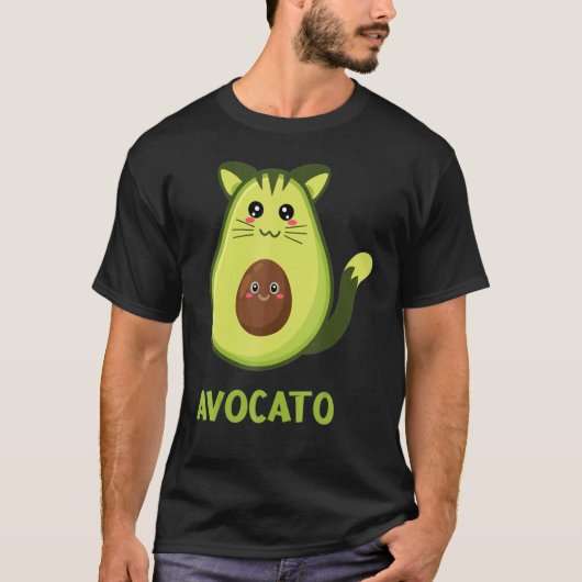 Cool Avocato Kat Leuke Avocado Kitten Kitty Snor T-shirt (Voorkant)