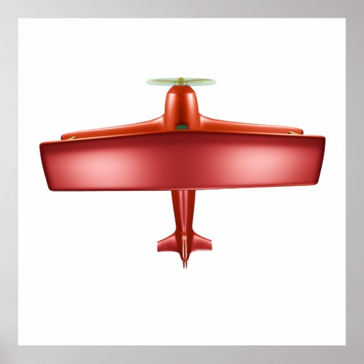 Cool Avontuurlijk Fun Big Red Biplane in de luchtv Poster (Voorkant)