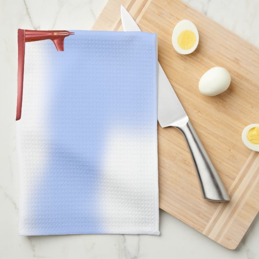 Cool Avontuurlijke Rode Biplane in Fun Kitchen Han Theedoek (Quarter Fold)