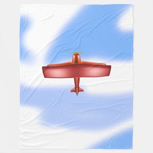 Cool Avontuurlijke Vliegende Rode Biplane Fleece D Deken (Voorkant)
