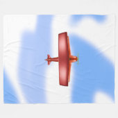Cool Avontuurlijke Vliegende Rode Biplane Fleece D Deken (Voorkant (Horizontaal))