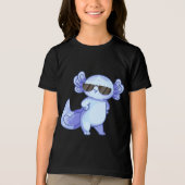 Cool Axolotl Sunglasses Youth Kids T-Shirt (Voorkant)