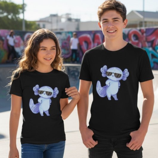 Cool Axolotl Sunglasses Youth Kids T-Shirt