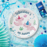 Cool Axolotl White Birthday Party