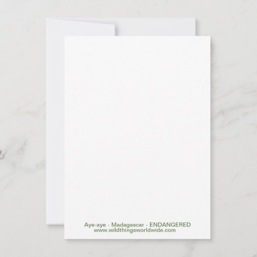 Cool AYE-AYE - Primaat - Lemur - Madagaskar - Fees Kaart (Achterkant)