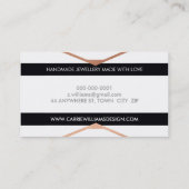 COOL AZTEC BOHO LOG gestreept eenvoudig zwart roos Visitekaartje (Achterkant)