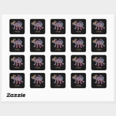 Cool Aztec Design Dog Vierkante Sticker (Vel)