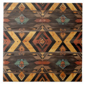 Cool Aztec faux hout Tegeltje (Voorkant)