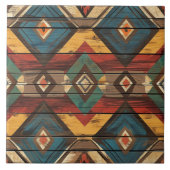 Cool Aztec faux hout Tegeltje (Voorkant)