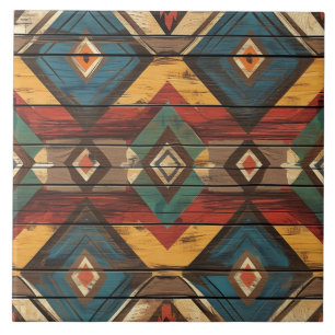 Cool Aztec faux hout Tegeltje