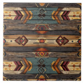 Cool Aztec faux hout Tegeltje (Voorkant)