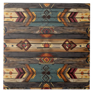Cool Aztec faux hout Tegeltje