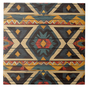 Cool Aztec faux hout Tegeltje