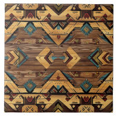 Cool Aztec faux hout Tegeltje (Voorkant)