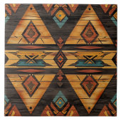Cool Aztec faux hout Tegeltje (Voorkant)