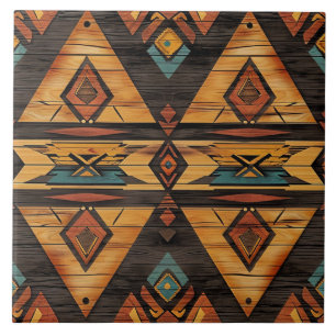 Cool Aztec faux hout Tegeltje