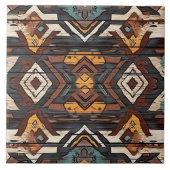 Cool Aztec faux hout Tegeltje (Voorkant)