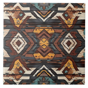 Cool Aztec faux hout Tegeltje