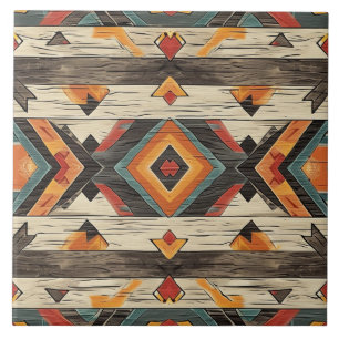 Cool Aztec faux hout Tegeltje
