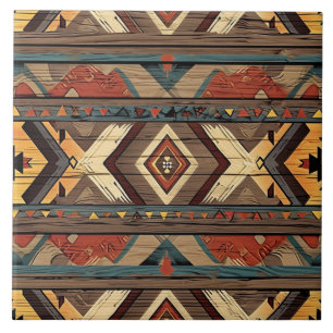 Cool Aztec faux hout Tegeltje