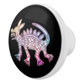 Cool Aztec Geïnspireerde Multicolor Dog Keramische Knop (Rechts)