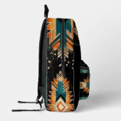 Cool Aztec Native American - Blauw Sinaasappel Roo Bedrukte Rugzak (Links)