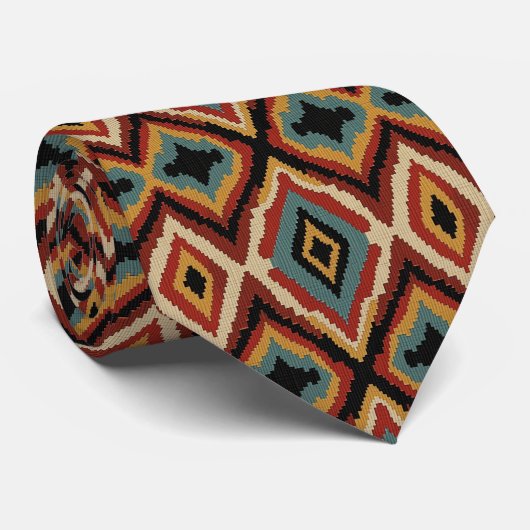 Cool Aztec patroonbetegelde stropdas (Opgerold)