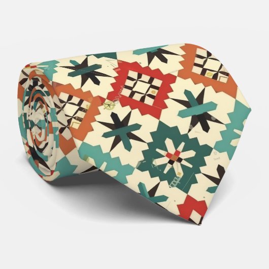 Cool Aztec Western tegelpatroon Stropdas (Opgerold)