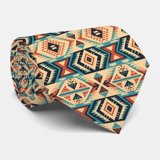Cool Aztec Western tegelpatroon stropdas (Opgerold)